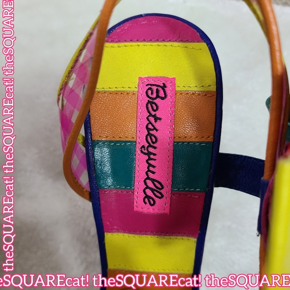 Betseyville π Rainbow jem flowers clear gingham straps lucite high heels y2k π - Picture 12 of 14